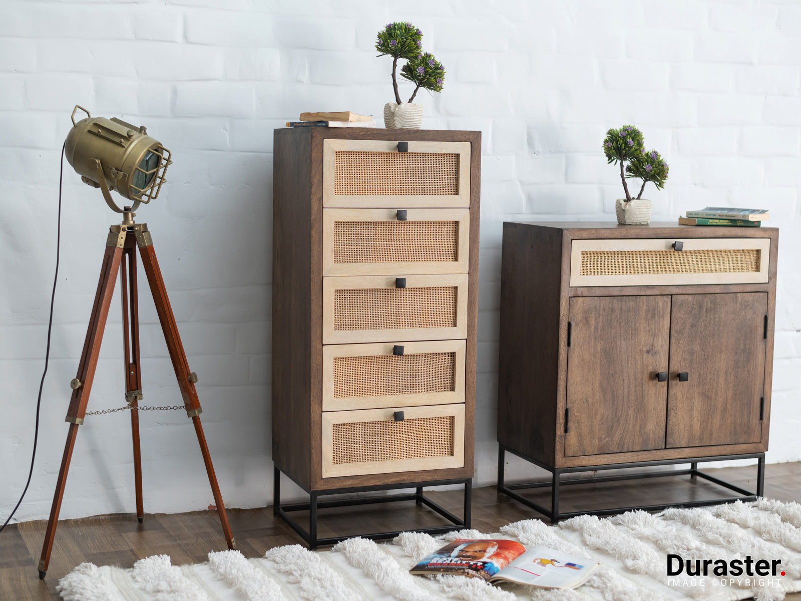 Duraster Irish Modern Chest Of Drawers With Cane Work #5 - Image 2