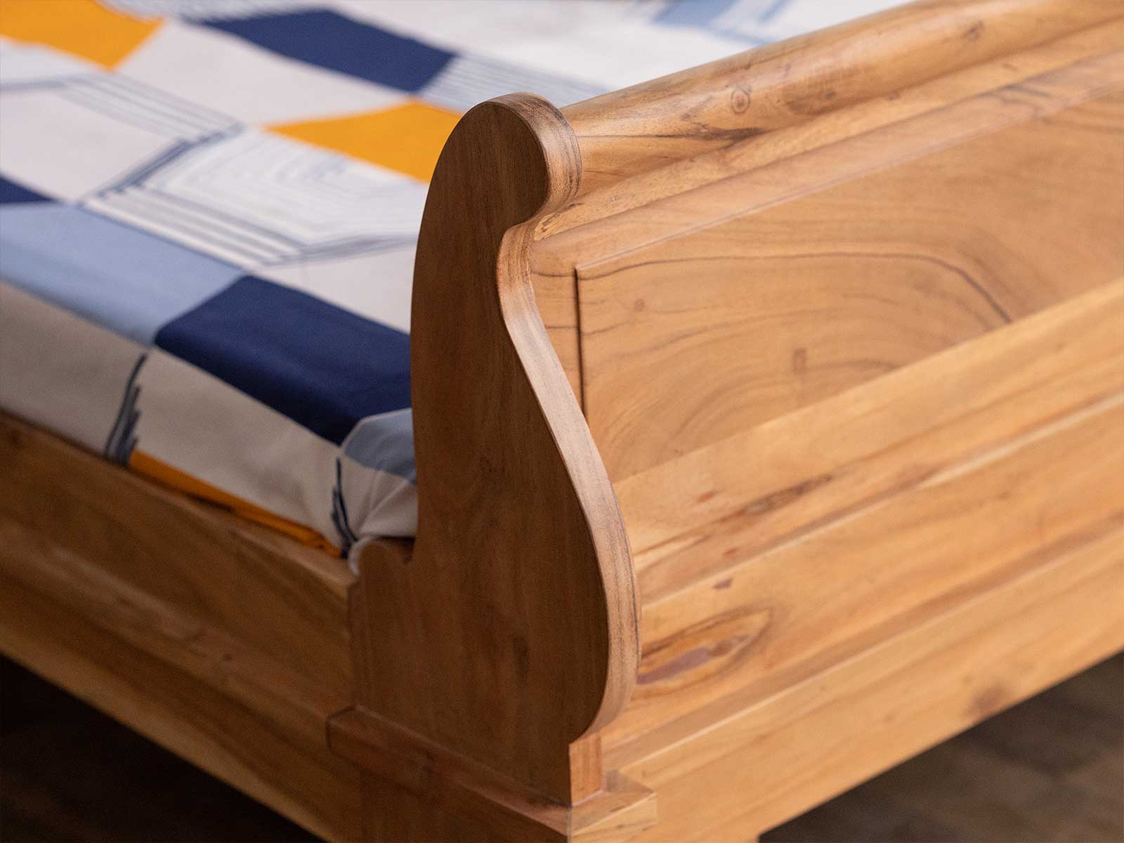 Duraster Nature Acacia Wood King Size Bed - Image 5