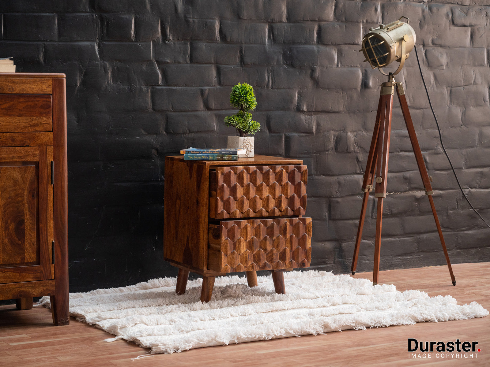 Duraster Diamond Modern Bedside Table with Drawer #9 - Image 2