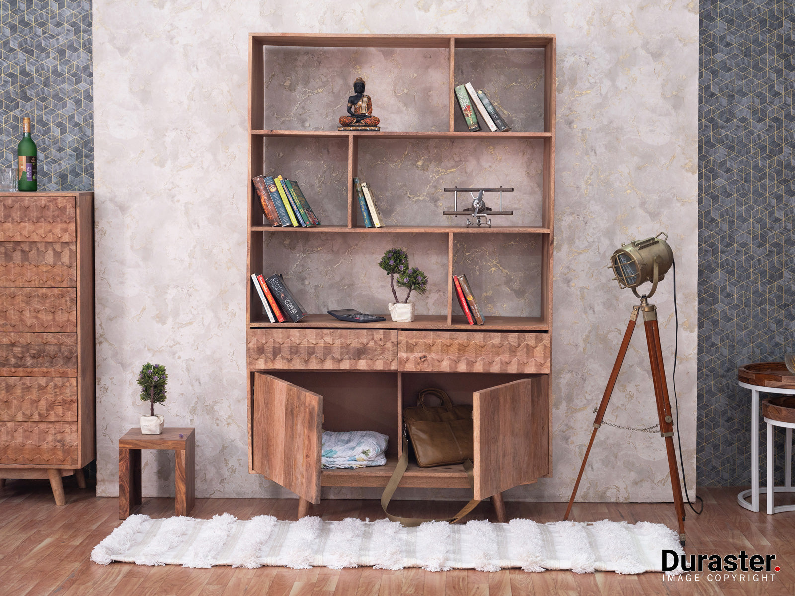 Duraster Diamond Vintage Wooden Bookshelf #2 - Image 3