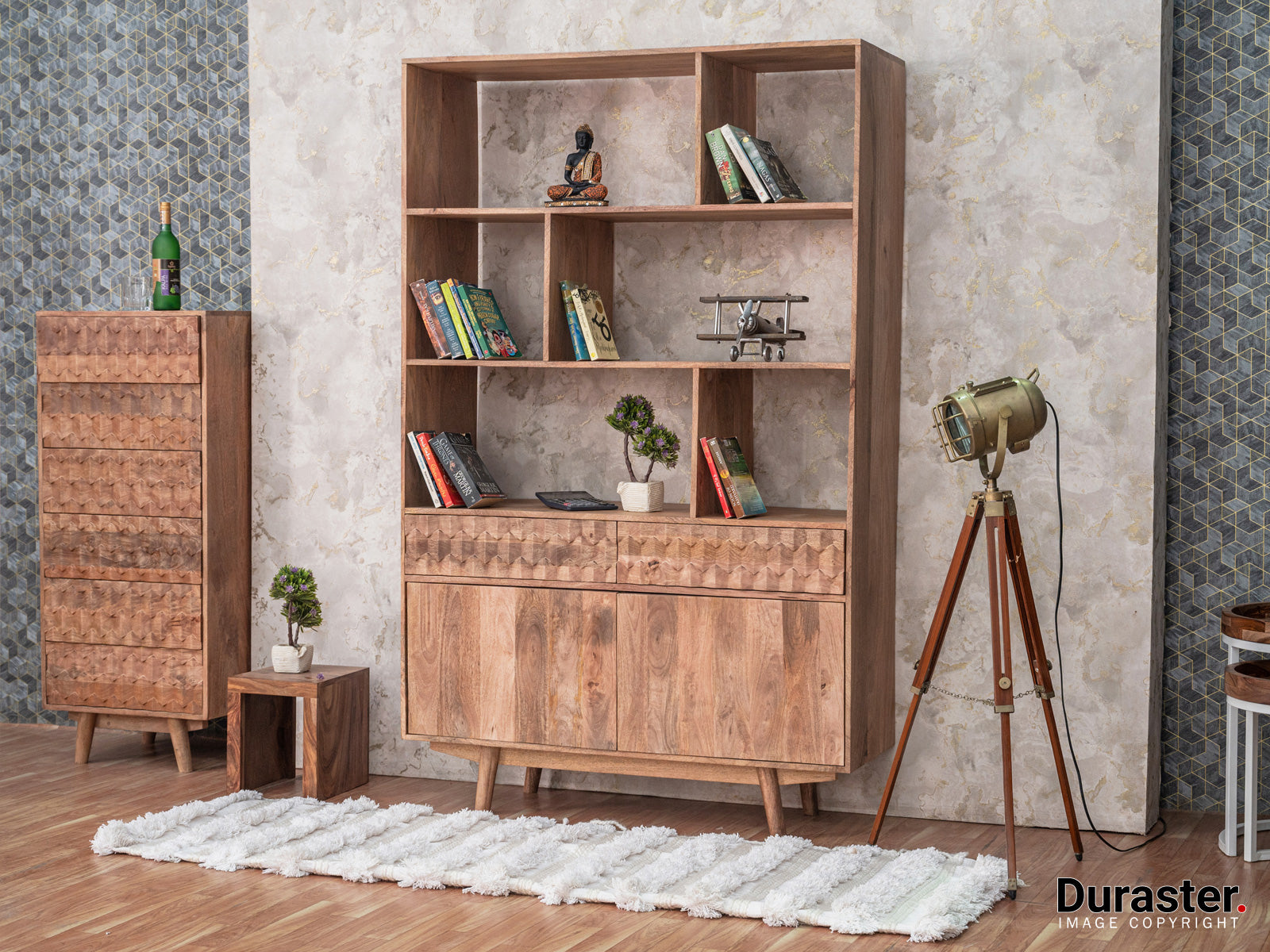 Duraster Diamond Vintage Wooden Bookshelf #2 - Image 2