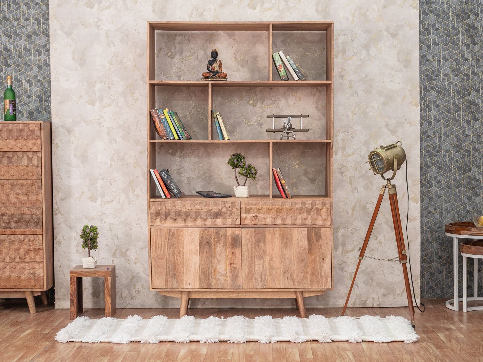 Duraster Diamond Vintage Wooden Bookshelf #2