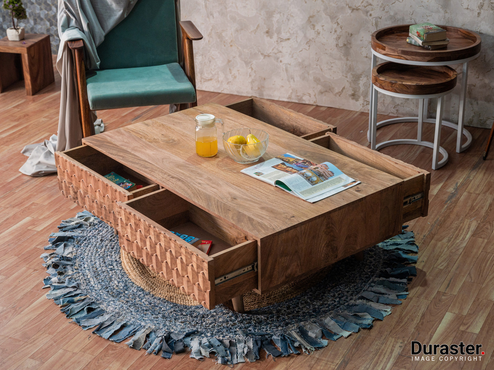 Duraster Diamond Wooden Coffee Table with Storage #1 - Image 3
