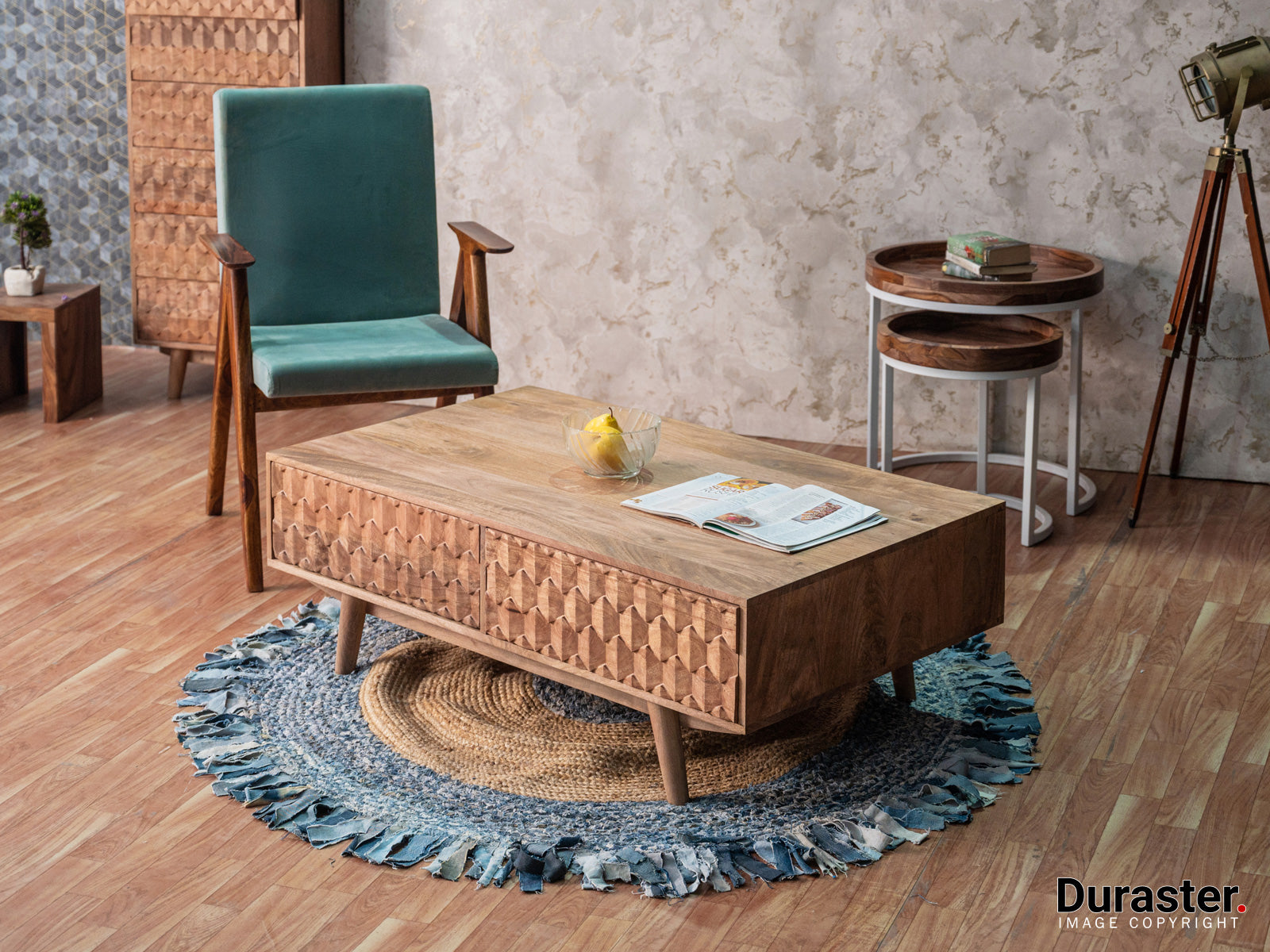Duraster Diamond Wooden Coffee Table with Storage #1 - Image 2