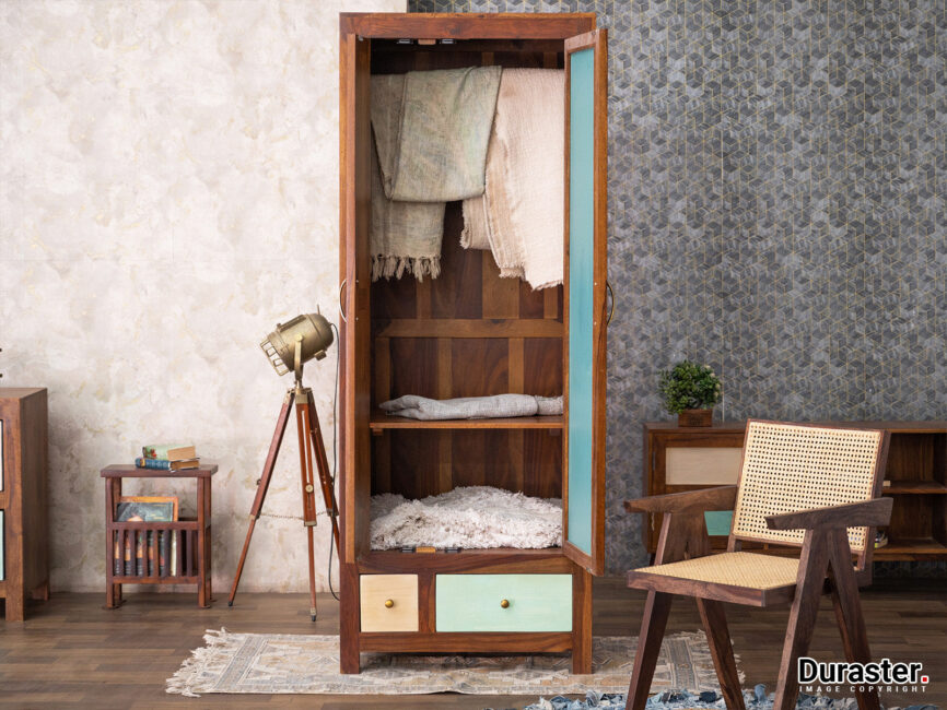 Florida Vintage Sheesham Wood Wardrobe Cabinet