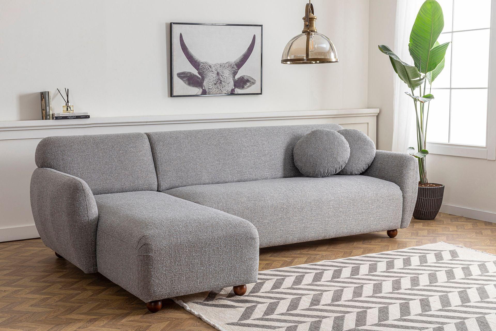 Diana Corner Sofa Light Grey#6 - Duraster