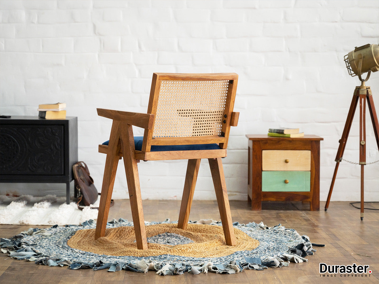 Duraster Hawkin Solid Wood Modern Cane Armchair #5 - Image 2