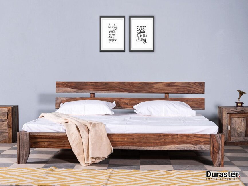 Alpaca Modern Wooden Queen Size Bed #1 - Duraster