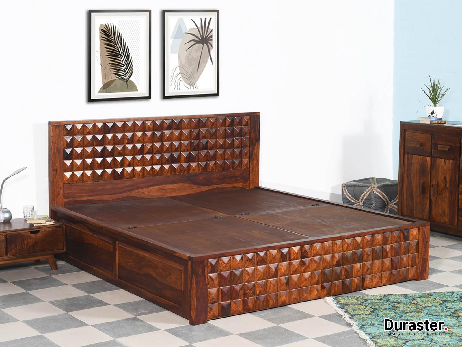 Aristocrat Solid Sheesham Wood Storage Bed