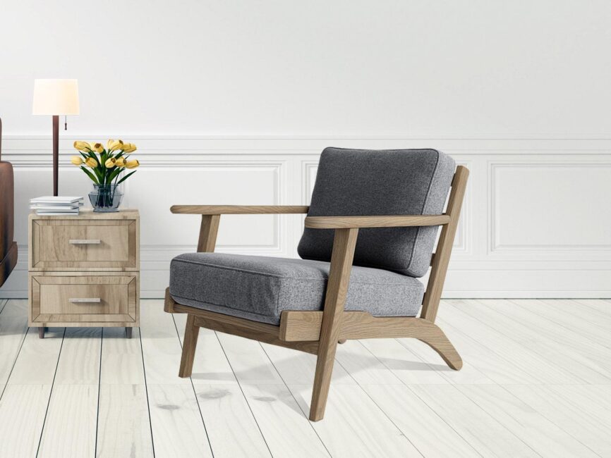 Elemantray Solid Wood Fabric Upholstered Chair #1 - Duraster