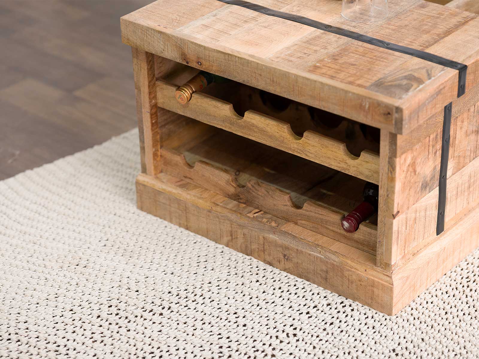 Duraster Misa Stylish Mango wood Storage Wine Trunk / Coffee Table #4 - Image 5