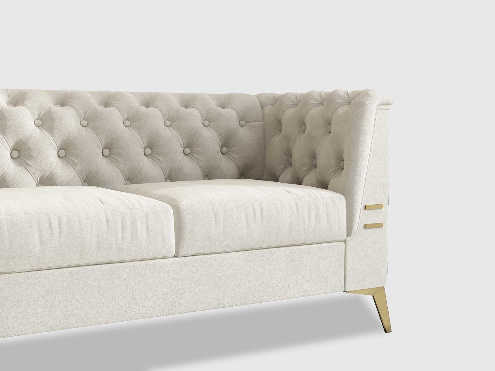 Duraster Chesterfield Premium Fabric Sofa #75 - Image 4