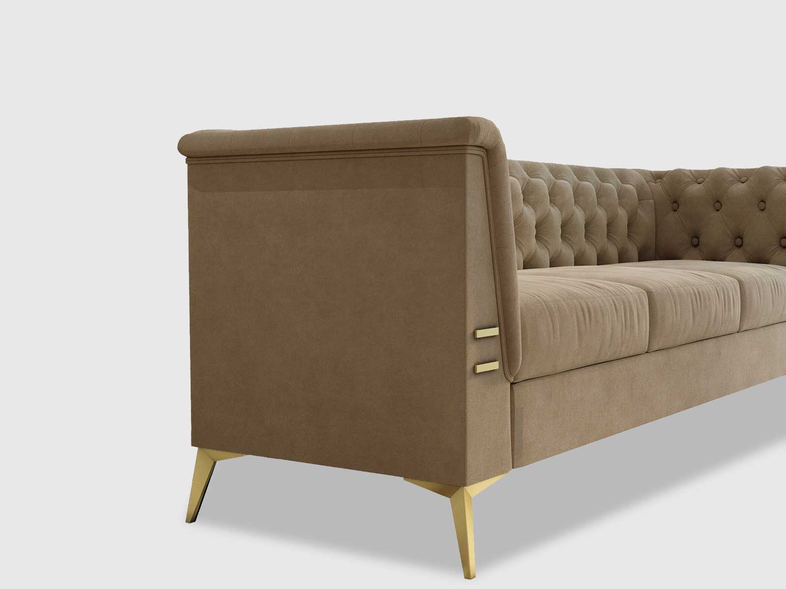 Duraster Chesterfield Premium Fabric Sofa #73 - Image 5