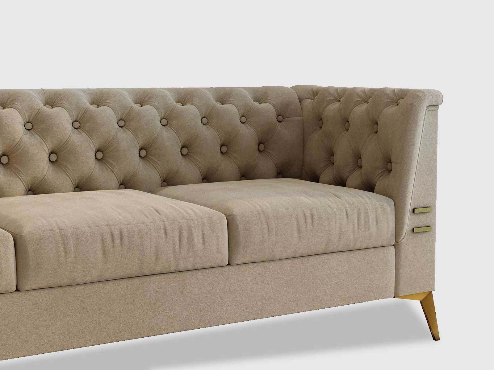Duraster Chesterfield Premium Fabric Sofa #73 - Image 6