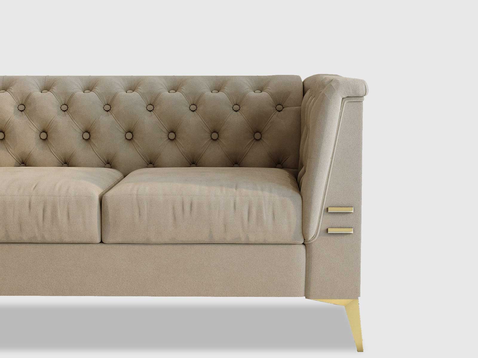 Duraster Chesterfield Premium Fabric Sofa #73 - Image 4