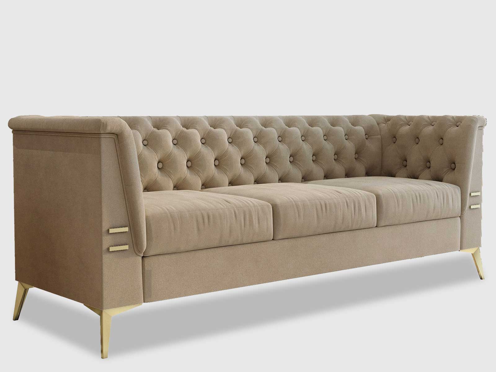 Duraster Chesterfield Premium Fabric Sofa #73 - Image 3