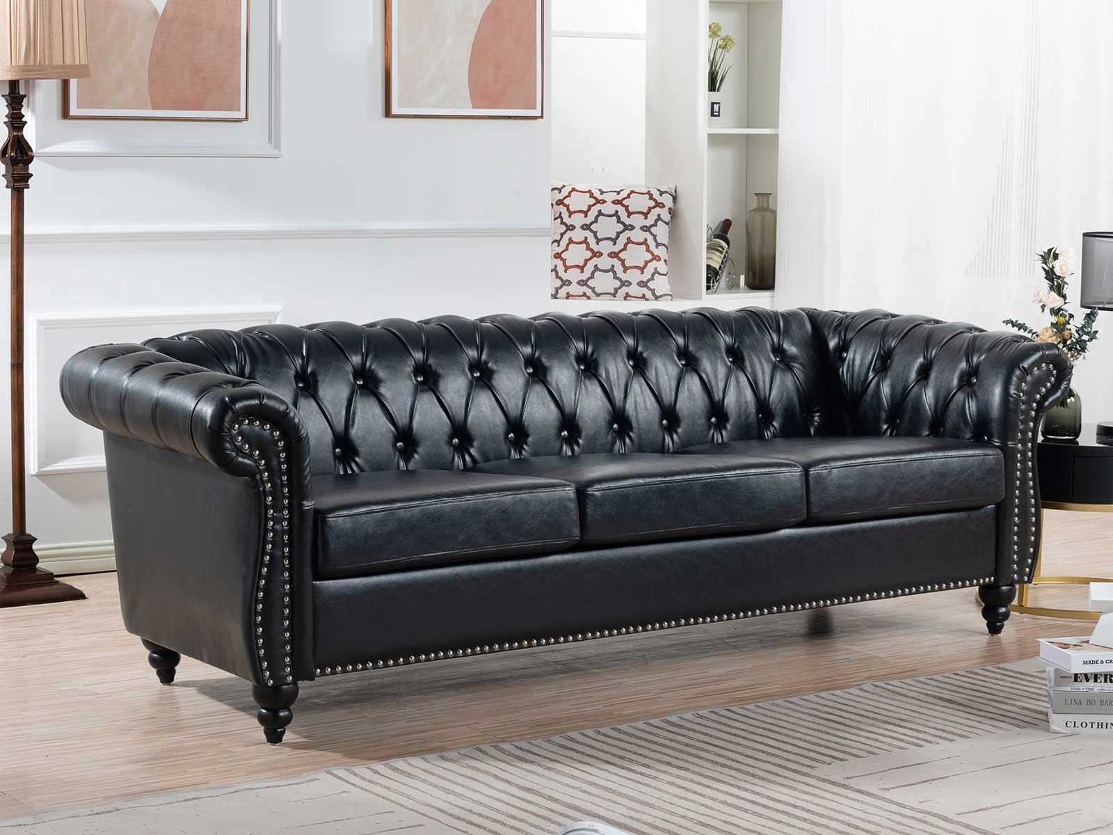 Duraster Chesterfield Traditional Three Seater Sofas #62 - Image 2