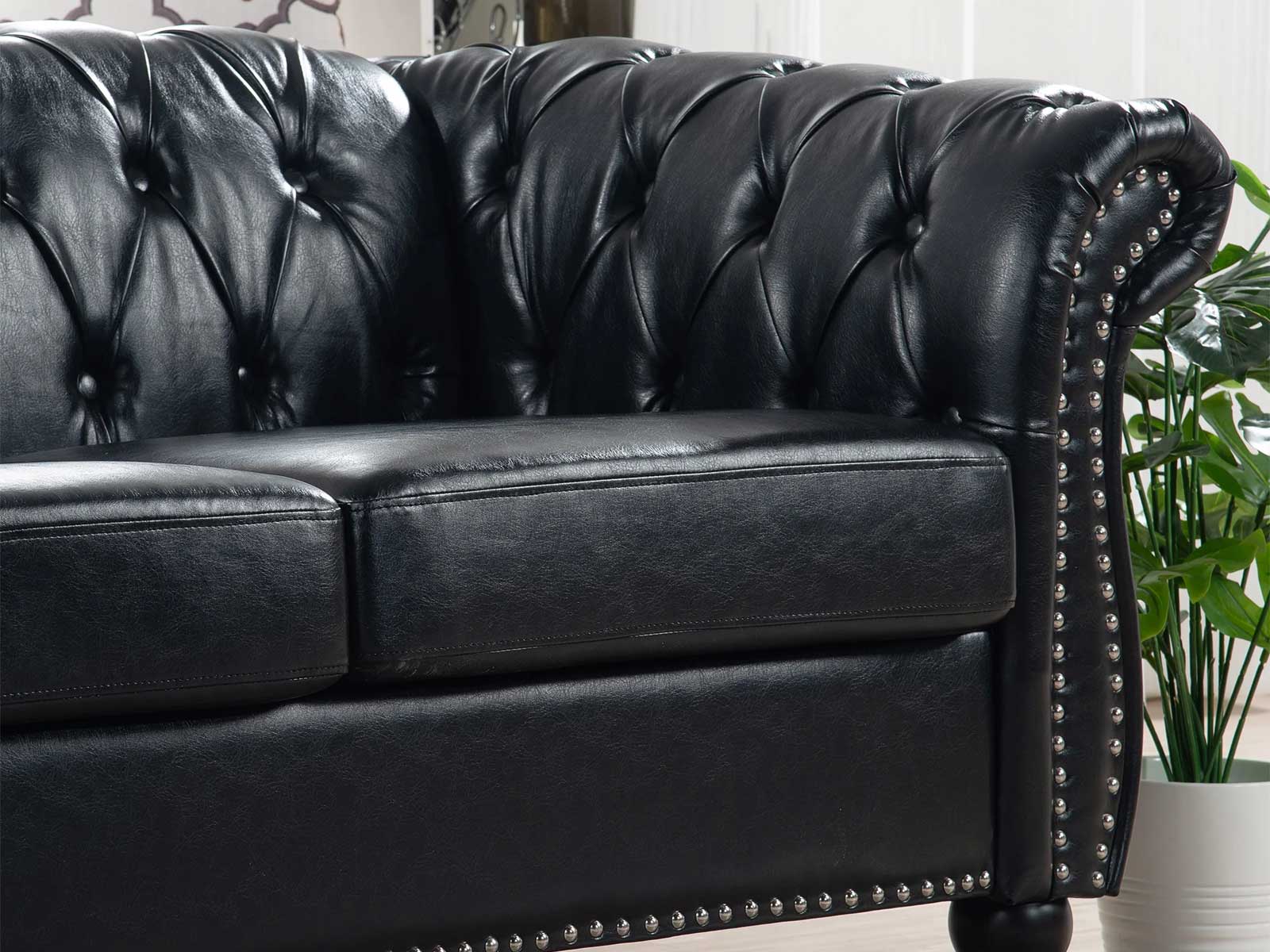 Duraster Chesterfield Traditional Three Seater Sofas #62 - Image 3