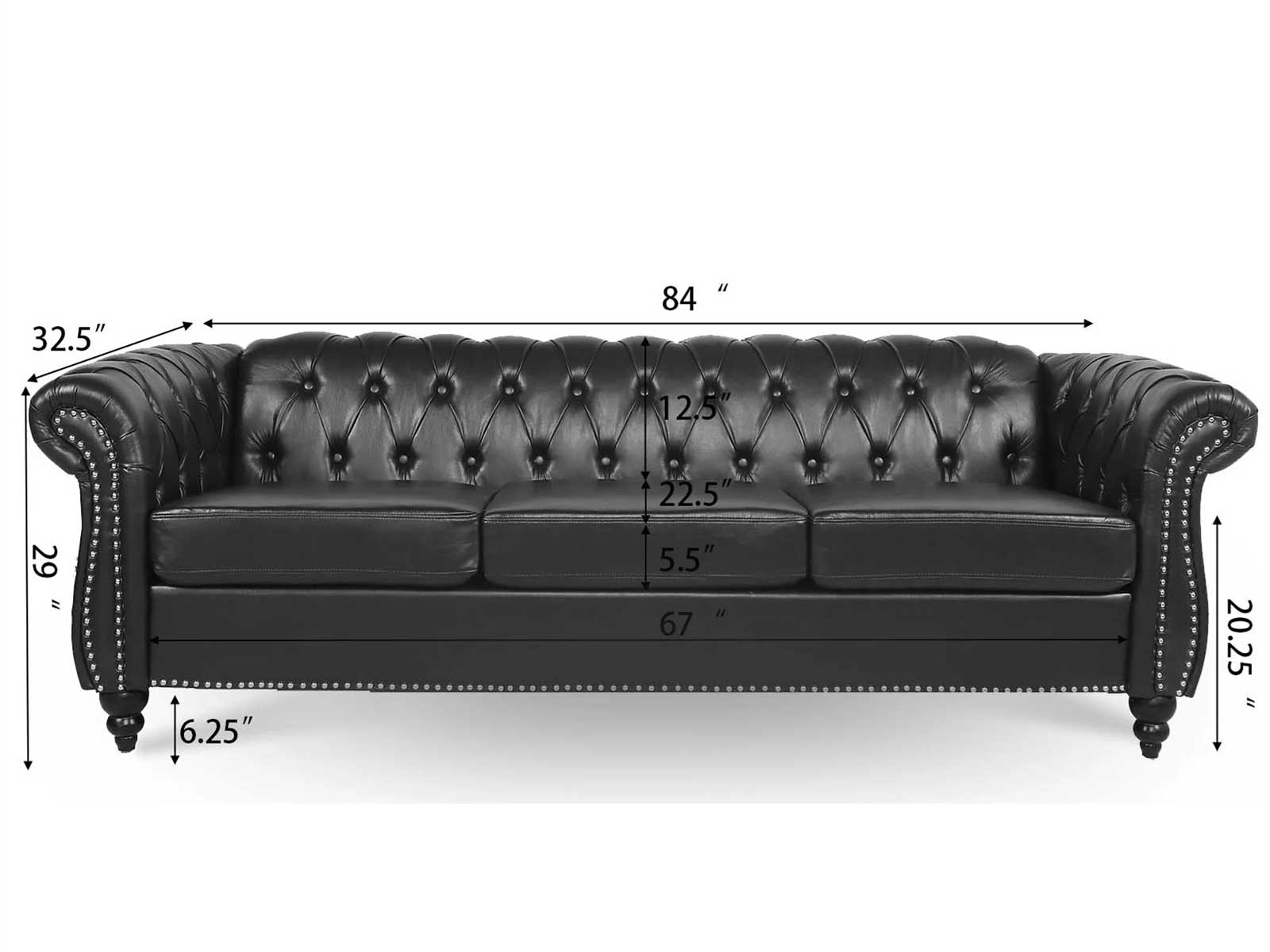 Duraster Chesterfield Traditional Three Seater Sofas #62 - Image 9
