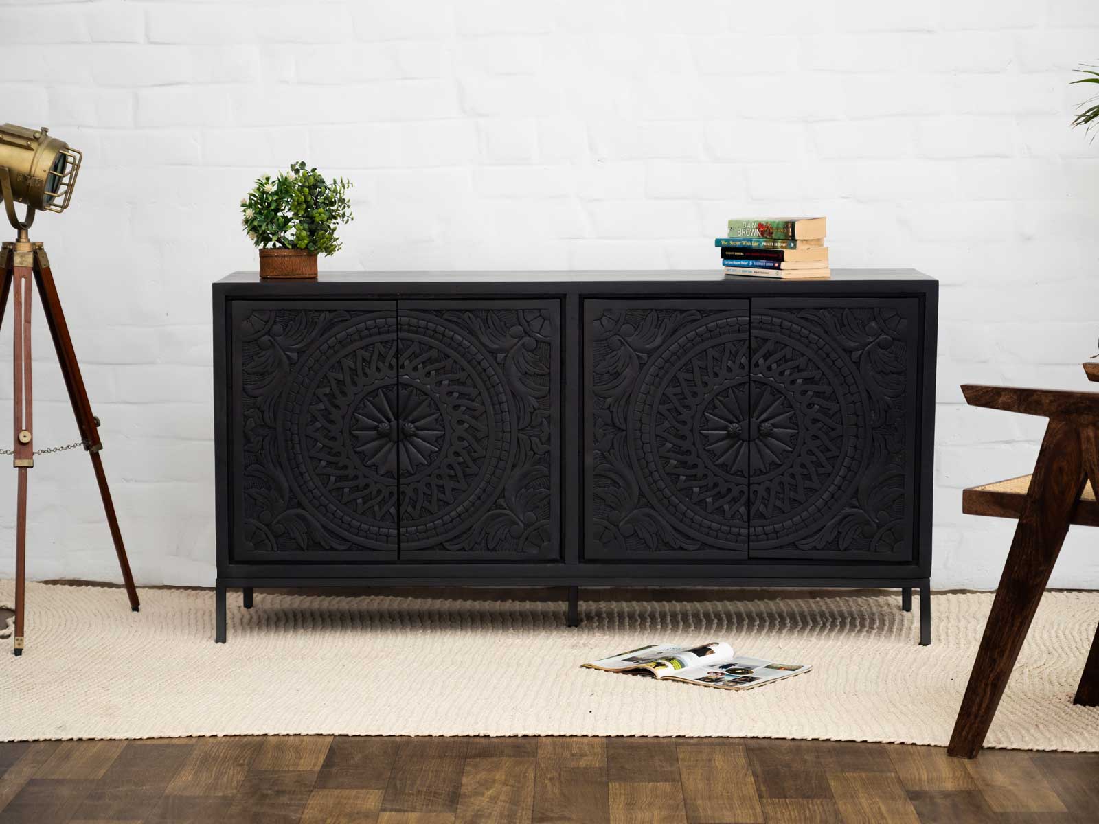 Duraster Black Marina Solid Wood Sideboard #2 - Image 2