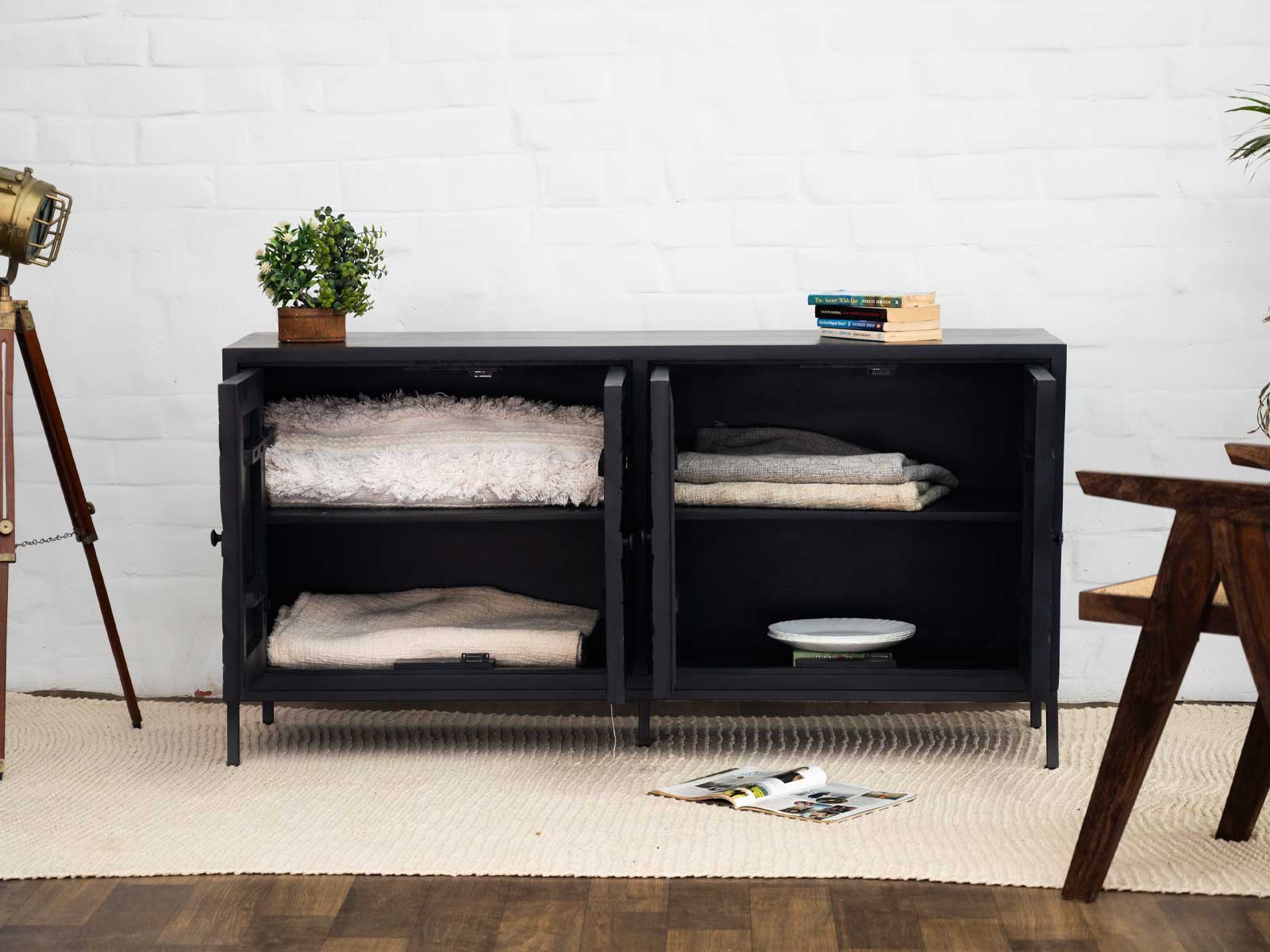 Duraster Black Marina Solid Wood Sideboard #2 - Image 3