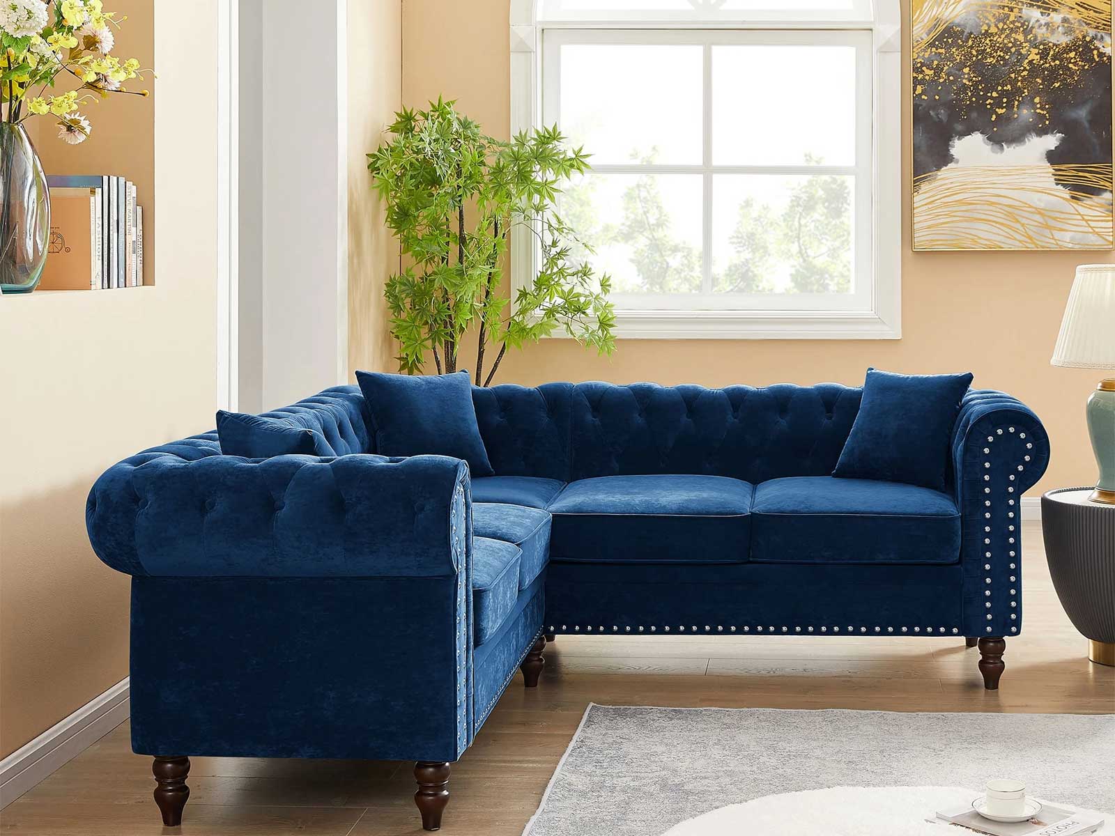 Duraster Chesterfield Vintage Sectional Sofa #60 - Image 2