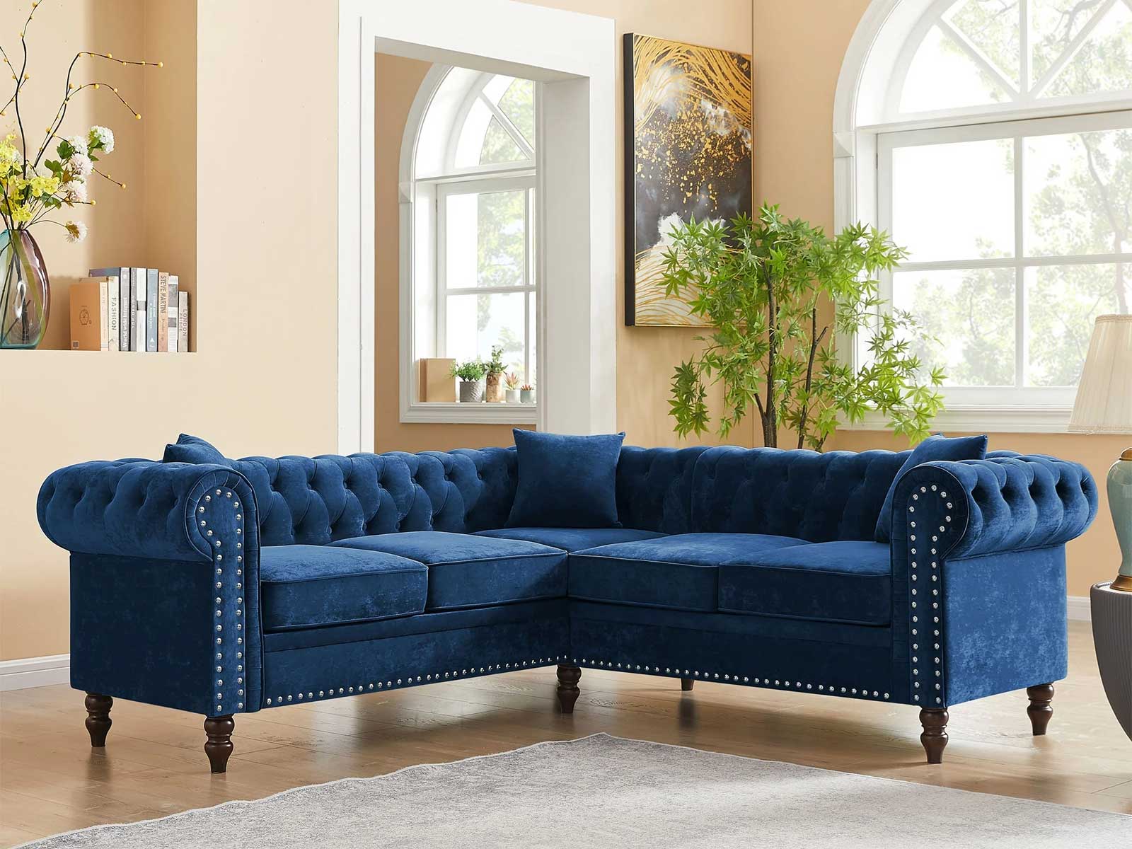 Duraster Chesterfield Vintage Sectional Sofa #60 - Image 3