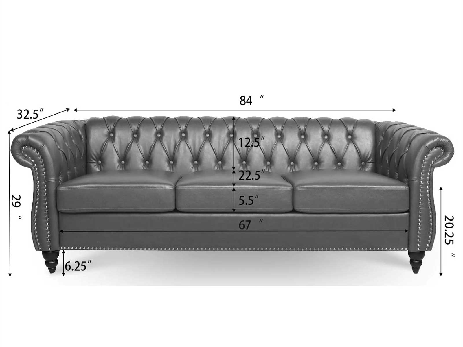 Duraster Chesterfield Traditional Three Seater Sofas #63 - Image 10