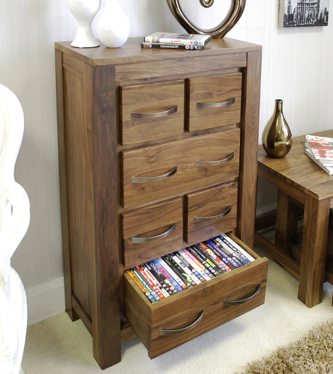 Marwar Sheesham Wood Walnut Chest of Drawer Cabinet #1 - Duraster