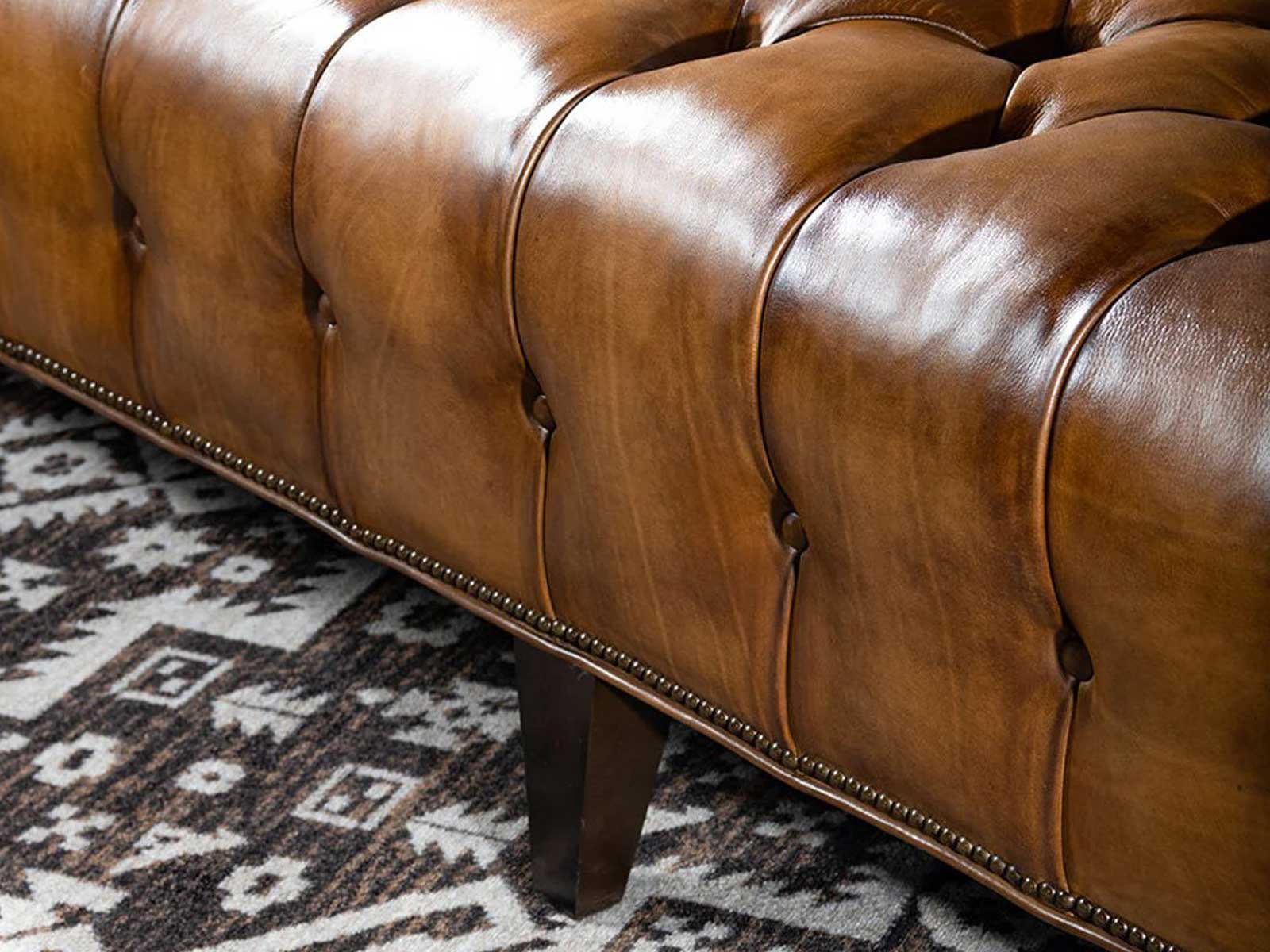 Duraster Chesterfield Traditional Three Seater Sofa (Caramel Brown) #95 - Image 7