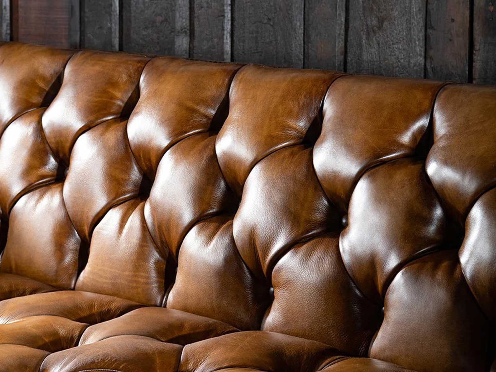 Duraster Chesterfield Traditional Three Seater Sofa (Caramel Brown) #95 - Image 6