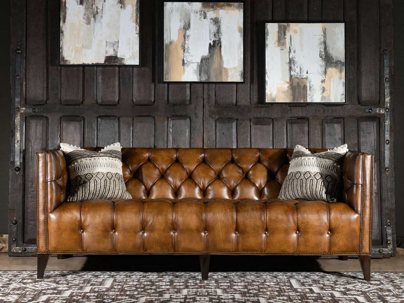 Duraster Chesterfield Traditional Three Seater Sofa (Caramel Brown) #95 - Image 2