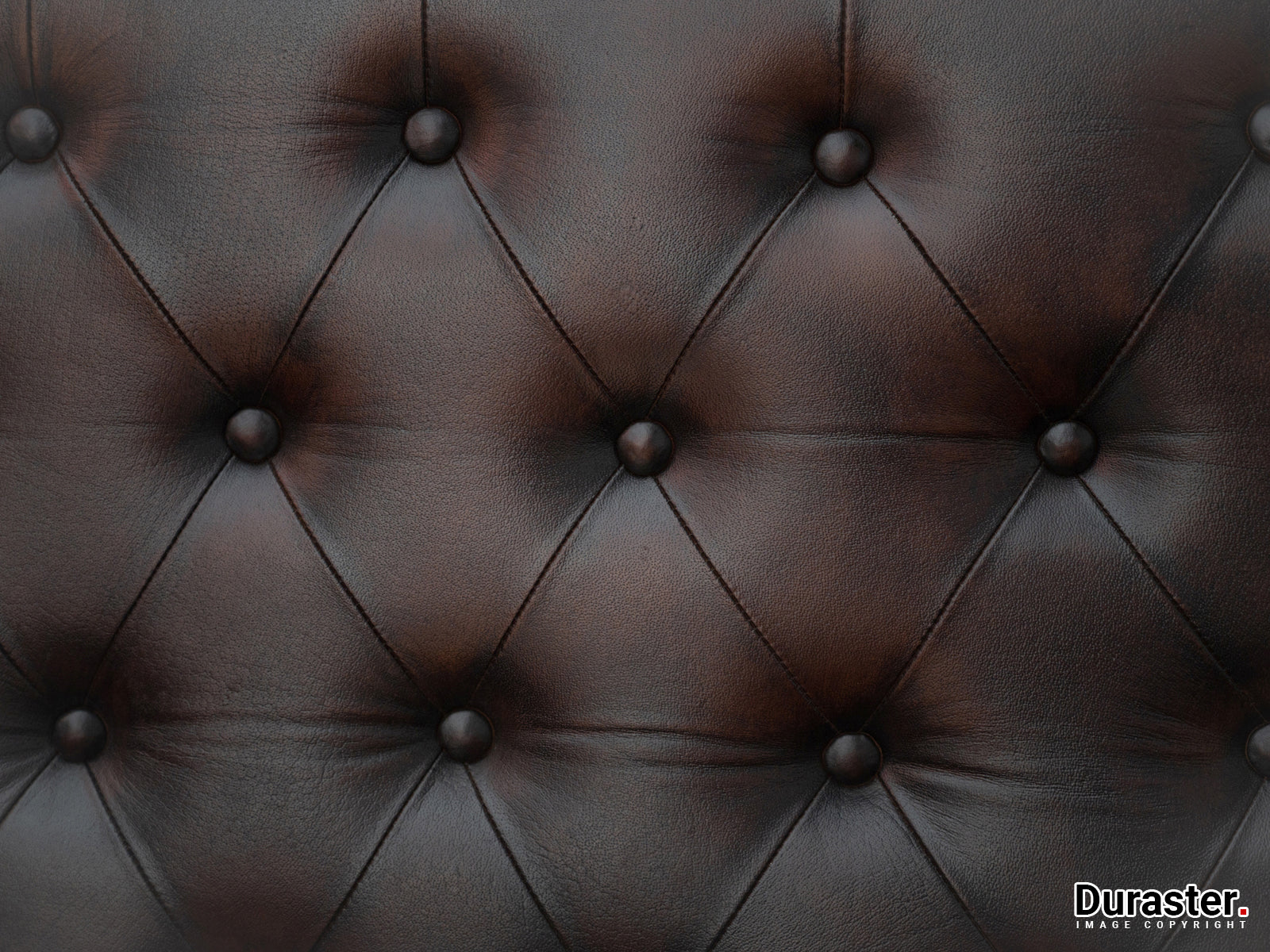 Duraster Chesterfield Colonial Brown Three Seater Sofas #12 - Image 5