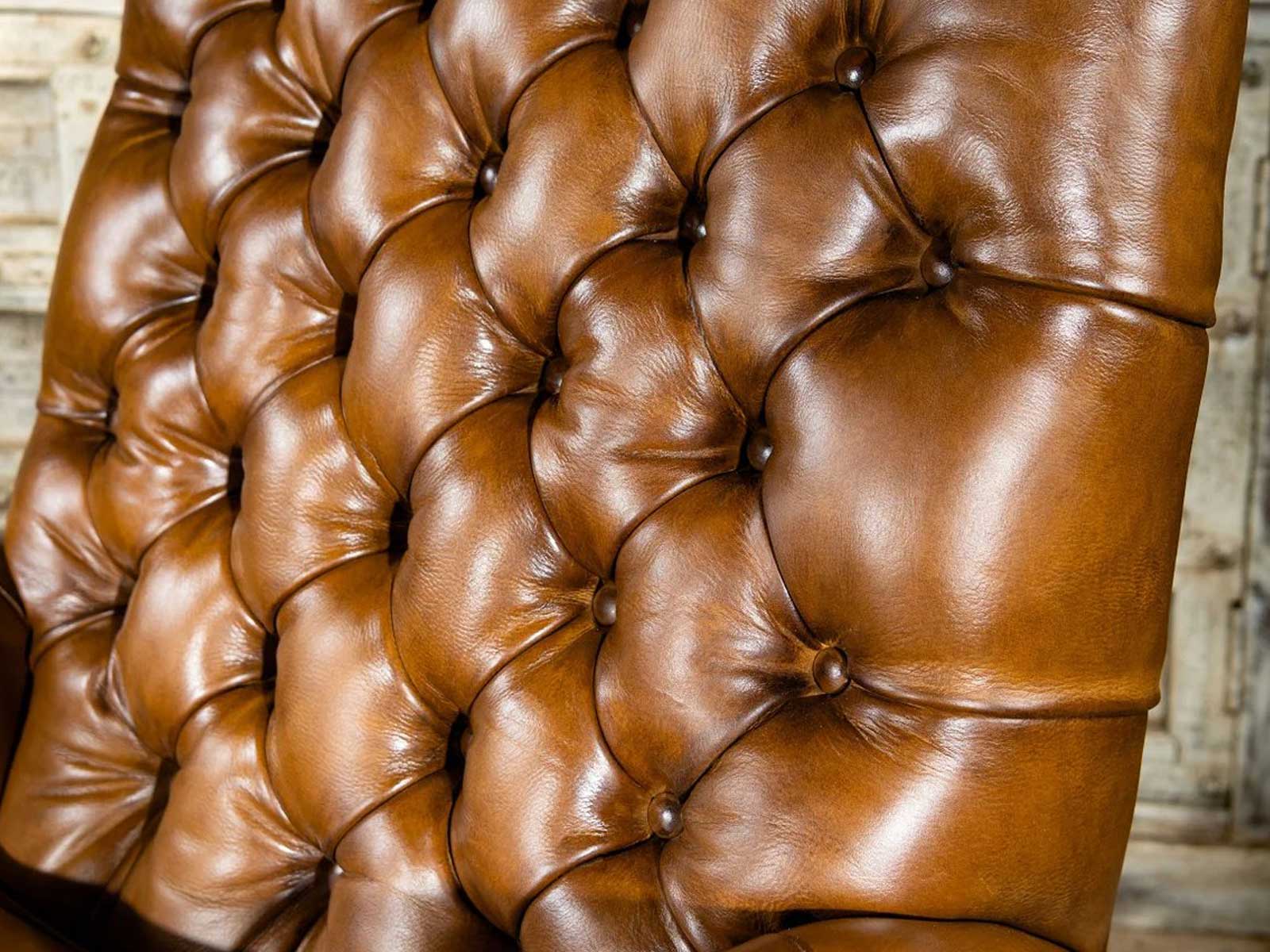 Duraster Chesterfield Single Seater Leather Sofa (Peanut Brown) #81 - Image 5