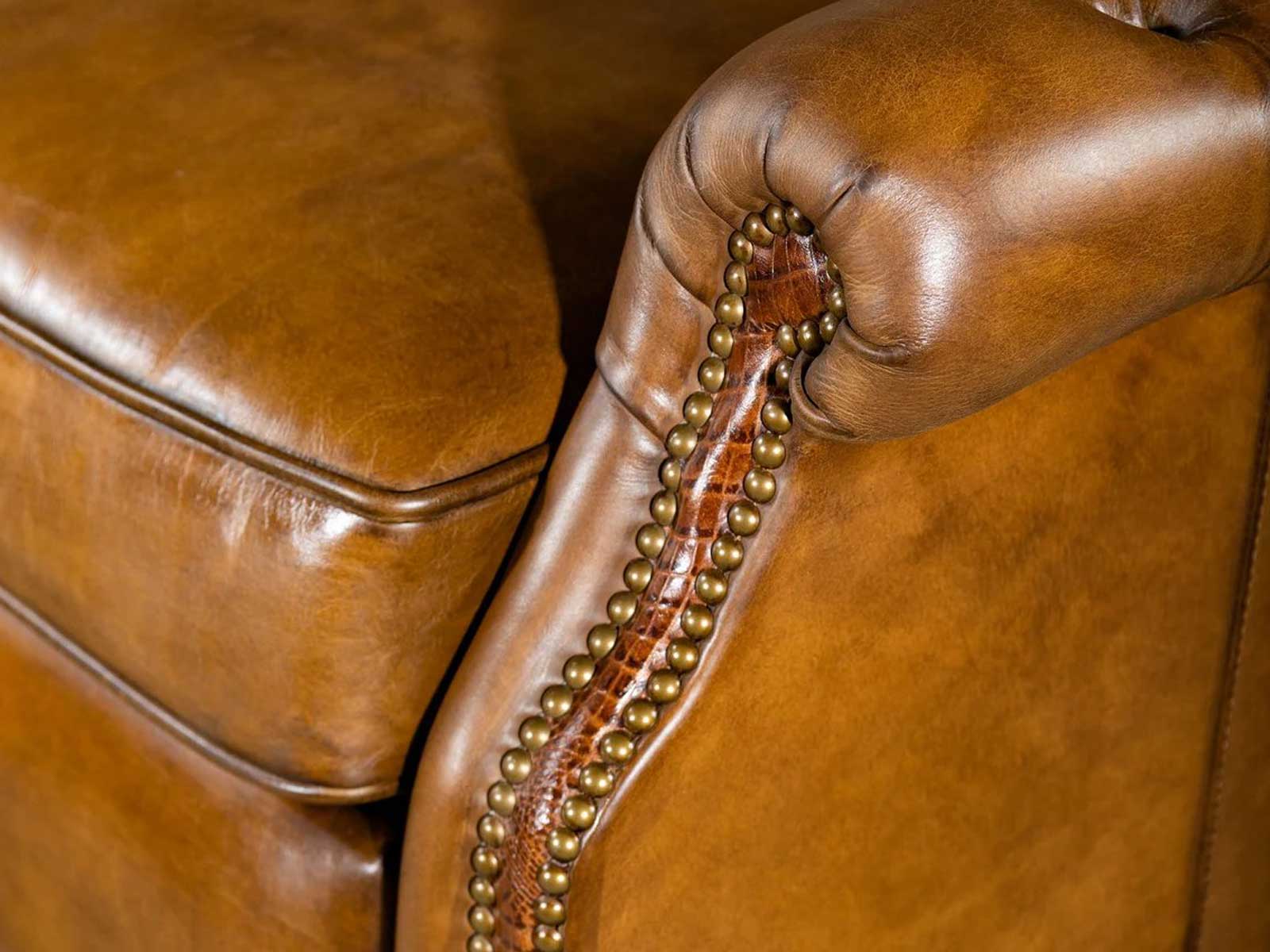 Duraster Chesterfield Single Seater Leather Sofa (Peanut Brown) #81 - Image 2