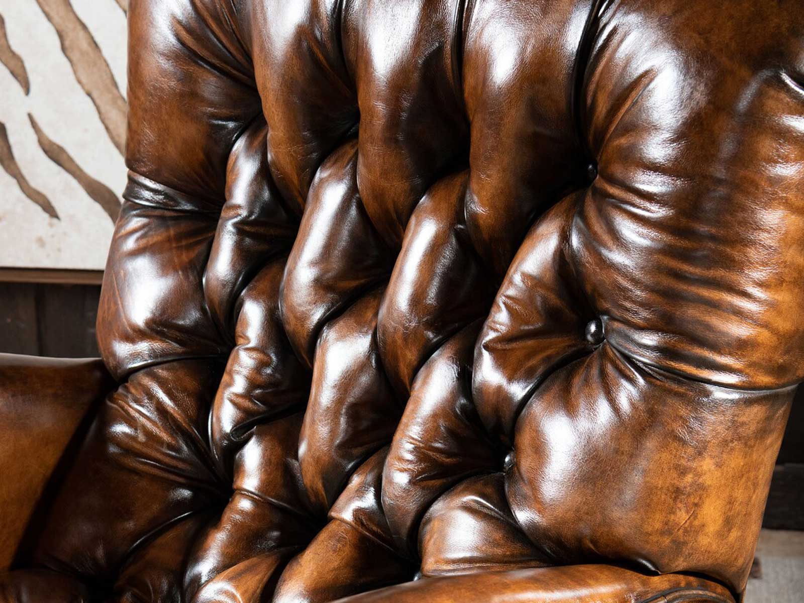 Duraster Chesterfield Single Seater Leather Sofa (Chocolate Brown) #89 - Image 4