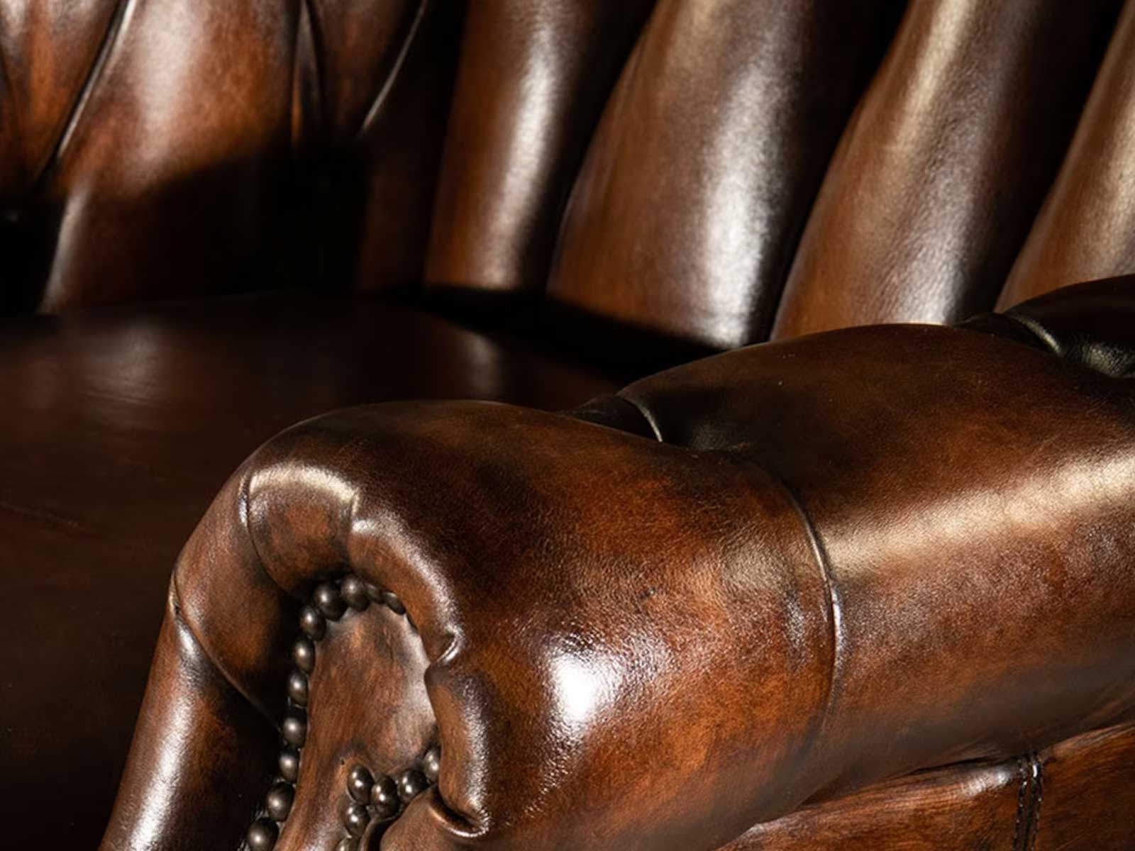 Duraster Chesterfield Single Seater Leather Sofa (Chocolate Brown) #90 - Image 4