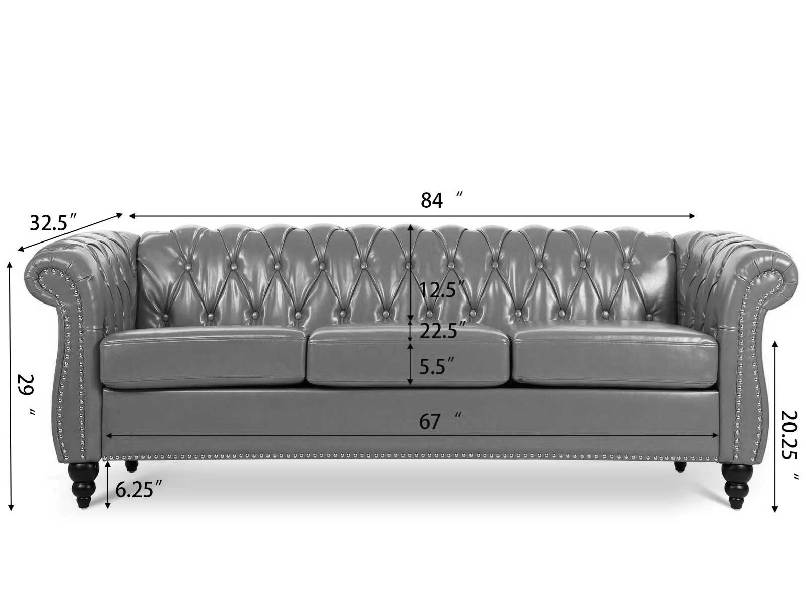 Duraster Chesterfield Traditional Three Seater Sofas #61 - Image 11