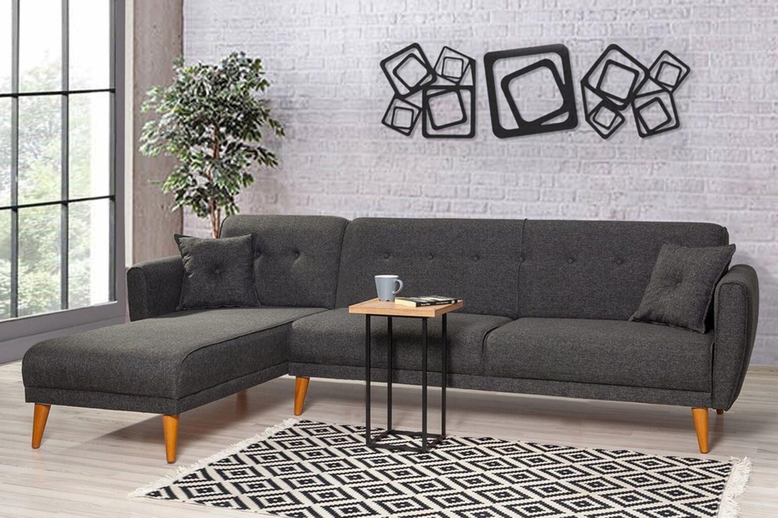 Diana Corner Sofa Anthracite Grey#29 - Duraster