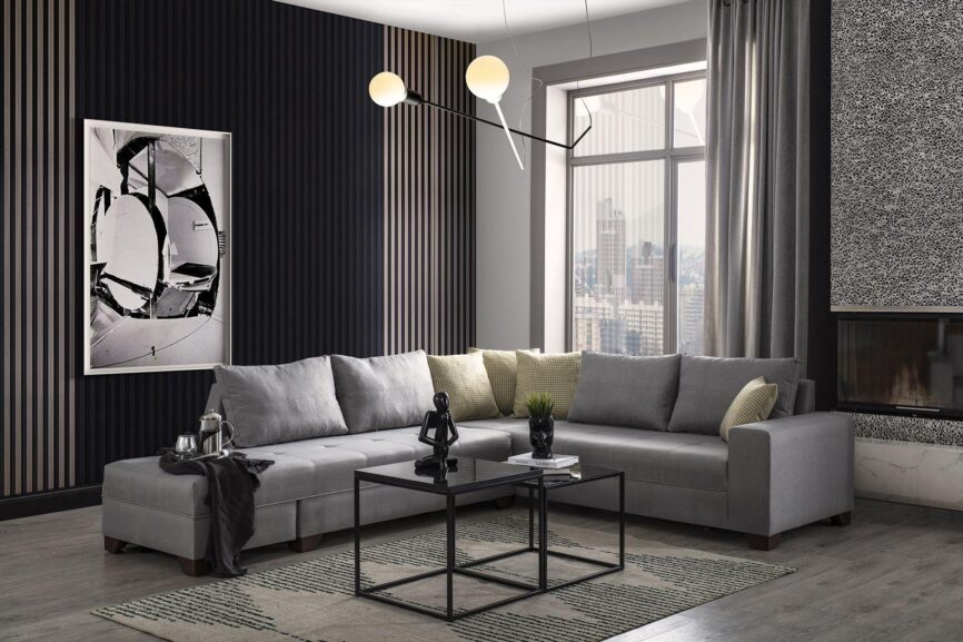 Diana Corner Sofa Dark Grey #36 - Duraster