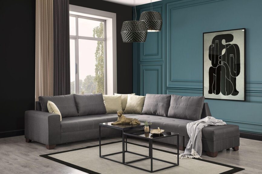 Diana Corner Sofa Dark Grey #37 - Duraster