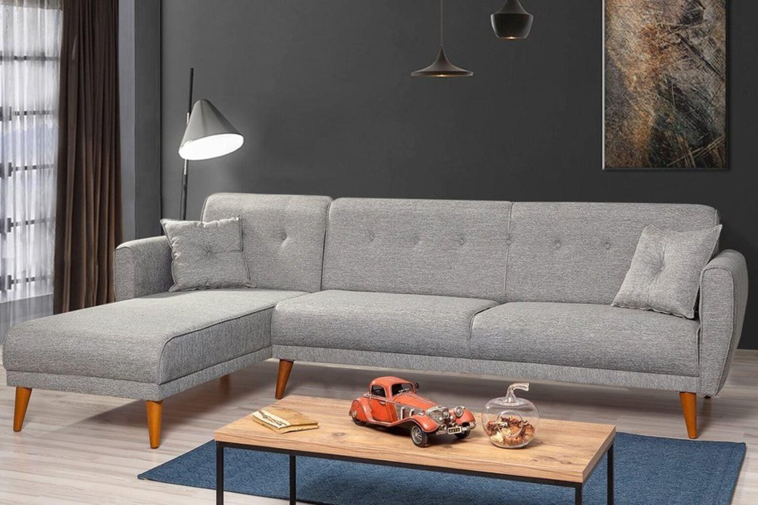 Diana Corner Sofa Grey#30 - Duraster