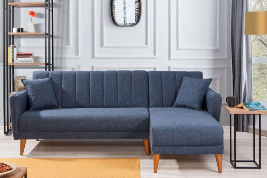 Diana Corner Sofa Navy Blue#15 - Duraster