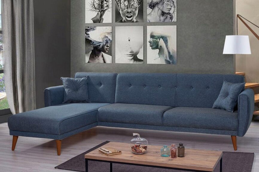 Diana Corner Sofa Navy Blue #31 - Duraster