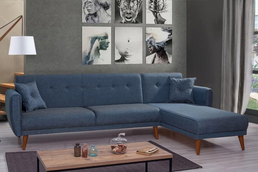 Diana Corner Sofa  Navy Blue #18 - Duraster