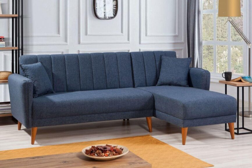 Diana Corner Sofa Navy Blue#15 - Duraster