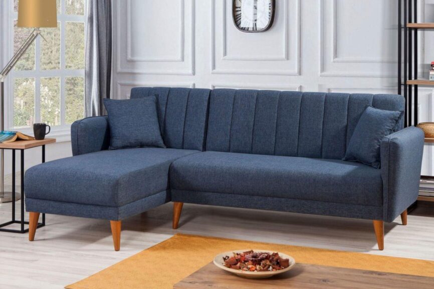 Diana Corner Sofa Navy Blue#28 - Duraster