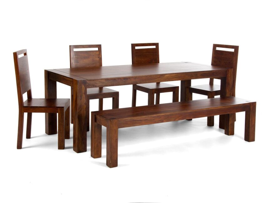 Nilay Contemporary Sheesham Dining Set (6 Seater) - Duraster