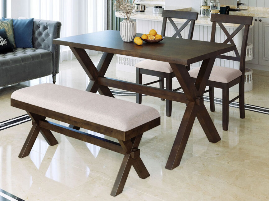 Gangaur-Dining-Table-Set-4-Seater(with Bench)