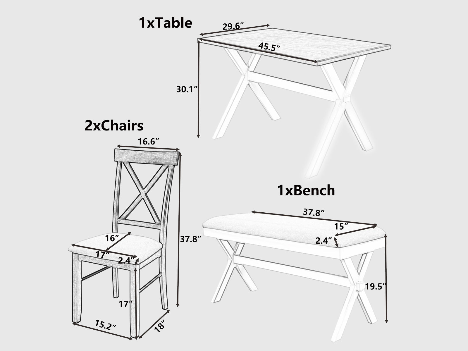 Gangaur-Dining-Table-Set-4-Seater(with Bench)